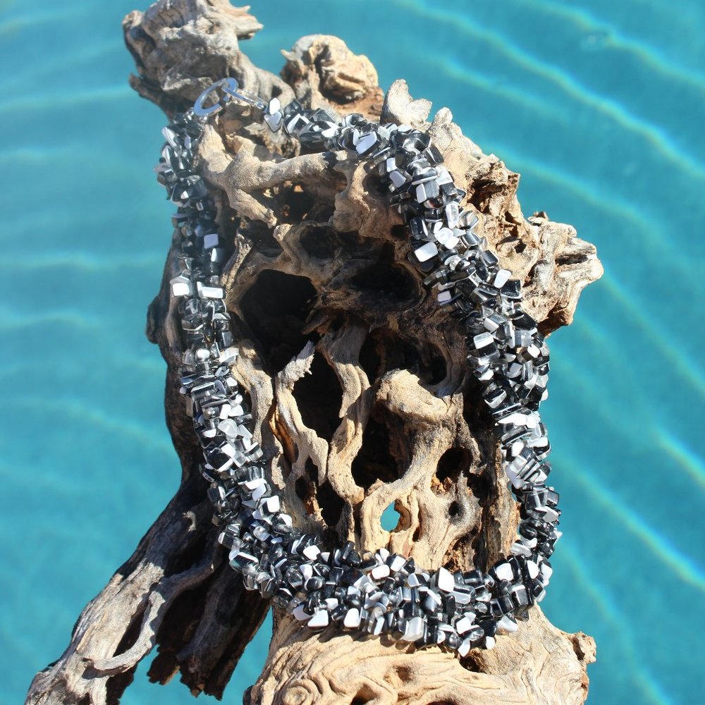 The Cleopatra Collection/ Black & White Glass Necklace